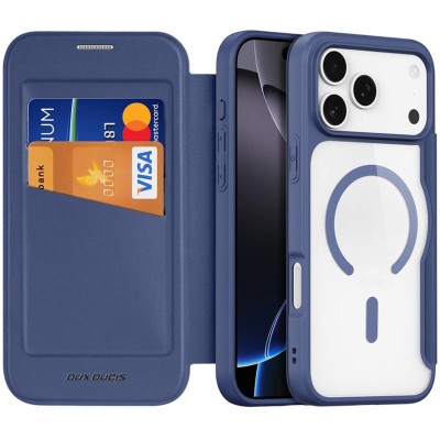 Чохол-книжка Dux Ducis Skin X Pro with MagSafe для Apple iPhone 17 Pro (6.3") Blue Чохол-книжка Dux Ducis Skin X Pro with MagSafe для Apple iPhone 17 Pro (6.3") Blue