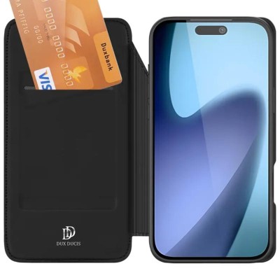 Чохол-книжка Dux Ducis з кишенею для візиток для Apple iPhone 17 Pro (6.3") Чорний