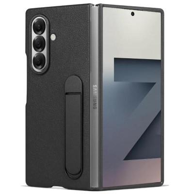 Шкіряний чохол Leather Case (AAA) with stand для Samsung Galaxy Z Fold7 Black Шкіряний чохол Leather Case (AAA) with stand для Samsung Galaxy Z Fold7 Black