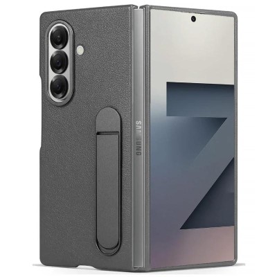 Шкіряний чохол Leather Case (AAA) with stand для Samsung Galaxy Z Fold7 Gray Шкіряний чохол Leather Case (AAA) with stand для Samsung Galaxy Z Fold7 Gray