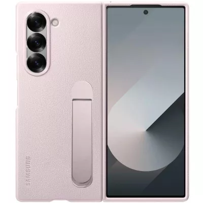 Шкіряний чохол Leather Case (AAA) with stand для Samsung Galaxy Z Fold7 Pink