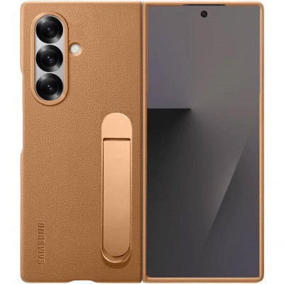 Шкіряний чохол Leather Case (AAA) with stand для Samsung Galaxy Z Fold7 Tan Шкіряний чохол Leather Case (AAA) with stand для Samsung Galaxy Z Fold7 Tan