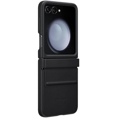 Шкіряний чохол Leather Case (AAA) для Samsung Galaxy Z Flip7 Black Шкіряний чохол Leather Case (AAA) для Samsung Galaxy Z Flip7 Black