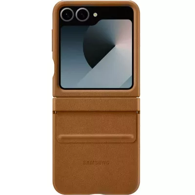 Шкіряний чохол Leather Case (AAA) для Samsung Galaxy Z Flip7 Brown