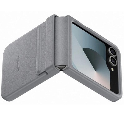 Шкіряний чохол Leather Case (AAA) для Samsung Galaxy Z Flip7 Light Gray Шкіряний чохол Leather Case (AAA) для Samsung Galaxy Z Flip7 Light Gray