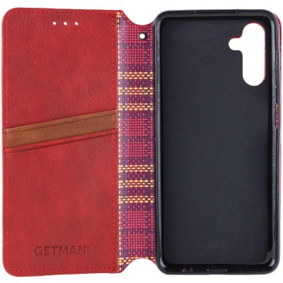 Шкіряний чохол-книжка GETMAN Cubic (PU) для Samsung Galaxy A17 5G Червоний Шкіряний чохол-книжка GETMAN Cubic (PU) для Samsung Galaxy A17 5G Червоний