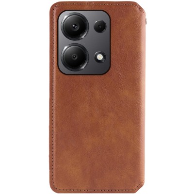Шкіряний чохол-книжка GETMAN Cubic (PU) для Xiaomi Poco X6 / Note 13 Pro 5G Коричневий Шкіряний чохол-книжка GETMAN Cubic (PU) для Xiaomi Poco X6 / Note 13 Pro 5G Коричневий