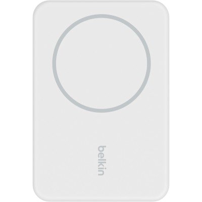 Акумулятор портативний літій-іонний Power Bank Belkin 5000мА·год, 7.5Вт, MagSafe, білий (BPD004BTWT)