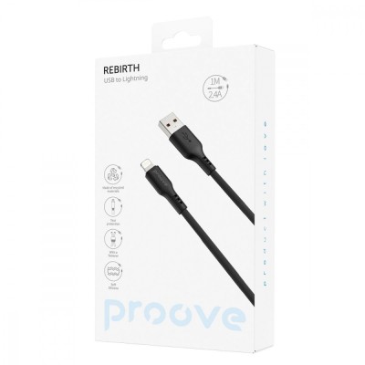 Кабель Proove Rebirth USB to Lightning 2.4A (1m) (CCRE12001102) white Кабель Proove Rebirth USB to Lightning 2.4A (1m) (CCRE12001102) white