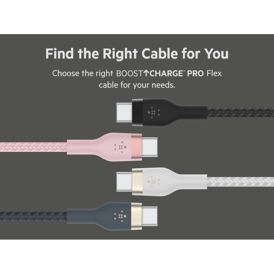 Кабель USB-C > USB-C заряджання/синхронізації Belkin 1м, 60Вт, Type-C, плетений, силіконовий, з ремінцем на магніті, чорний (CAB Кабель USB-C > USB-C заряджання/синхронізації Belkin 1м, 60Вт, Type-C, плетений, силіконовий, з ремінцем на магніті, чорний (CAB