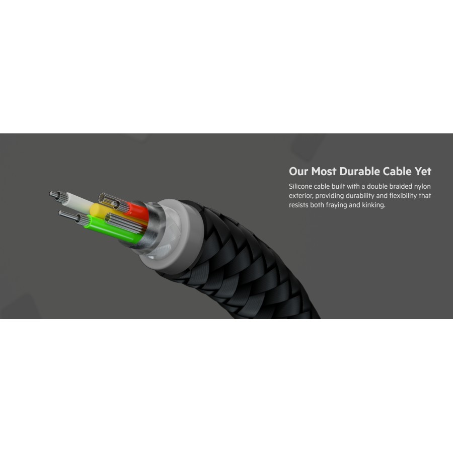 Кабель USB-C > USB-C заряджання/синхронізації Belkin 1м, 60Вт, Type-C, плетений, силіконовий, з ремінцем на магніті, чорний (CAB Кабель USB-C > USB-C заряджання/синхронізації Belkin 1м, 60Вт, Type-C, плетений, силіконовий, з ремінцем на магніті, чорний (CAB