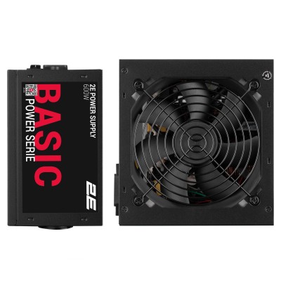 Блок живлення 2E Basic Power (600W), 80%, 120мм, 1xMB 24pin(20+4), 1xCPU 8pin(4+4), 3xMolex, 4xSATA, 2xPCIe 8pin(6+2) (2E-BP600- Блок живлення 2E Basic Power (600W), 80%, 120мм, 1xMB 24pin(20+4), 1xCPU 8pin(4+4), 3xMolex, 4xSATA, 2xPCIe 8pin(6+2) (2E-BP600-