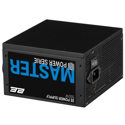 Блок живлення 2E Master Power (550W), >80%, 80+ White, 120мм, 1xMB 24pin(20+4), 1xCPU 8pin(4+4), 3xMolex, 5xSATA, 2xPCIe 8pin(6+