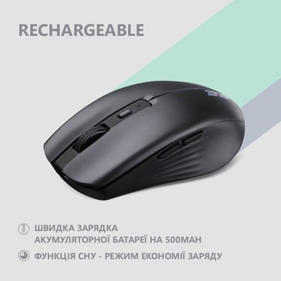 Миша 2E MF270 Rechargeable, White LED, WL, чорний (2E-MF270WBK) Миша 2E MF270 Rechargeable, White LED, WL, чорний (2E-MF270WBK)