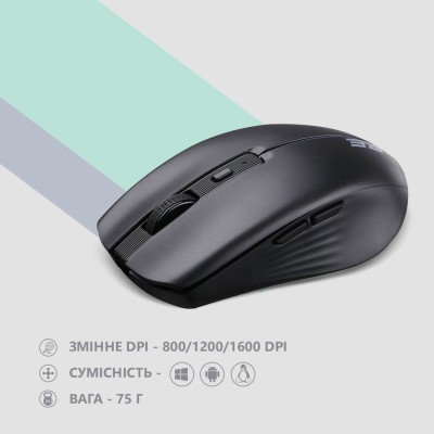 Миша 2E MF270 Rechargeable, White LED, WL, чорний (2E-MF270WBK) Миша 2E MF270 Rechargeable, White LED, WL, чорний (2E-MF270WBK)