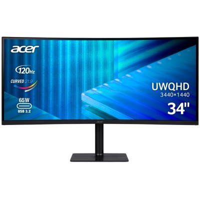 Монiтор TFT ACER 34" CZ342CURJ0bmiphuzx (UM.CC2EE.001) 21:9 VA Curved WQHD 120Hz 1.07B USB-C HAS MM Монiтор TFT ACER 34" CZ342CURJ0bmiphuzx (UM.CC2EE.001) 21:9 VA Curved WQHD 120Hz 1.07B USB-C HAS MM