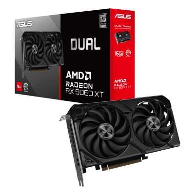 Вiдеокарта ASUS Radeon RX 9060 XT 16GB GDDR6 OC DUAL-RX9060XT-16G Вiдеокарта ASUS Radeon RX 9060 XT 16GB GDDR6 OC DUAL-RX9060XT-16G
