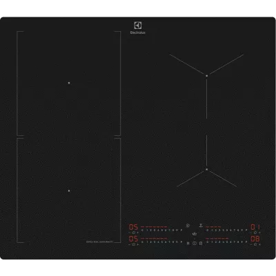 Варильна поверхня Electrolux індукційна, 60см, розширена зона, датчик кипіння, Hob2Hood, чорний матовий