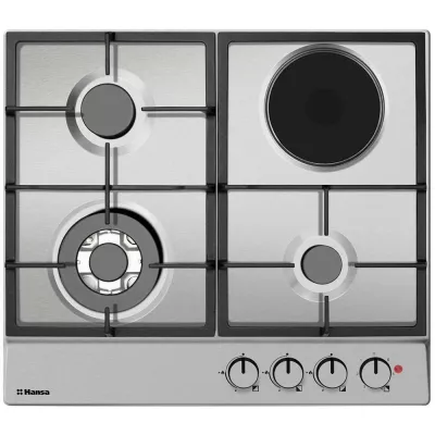 Варильна поверхня Hansa комбінована (3 газ + 1 електро), 60см, нержавіюча сталь