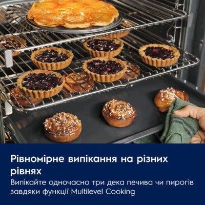 Духова шафа Electrolux електрична, 72л, A+, дисплей, конвекція, телескопічні напрямні, чорний Духова шафа Electrolux електрична, 72л, A+, дисплей, конвекція, телескопічні напрямні, чорний