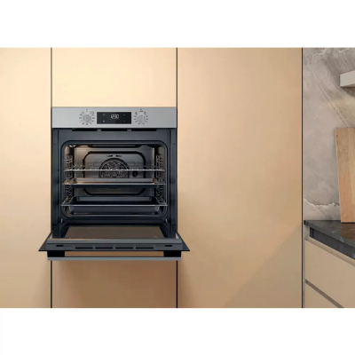 Духова шафа Whirlpool електрична, 71л, A+, дисплей, конвекція, телескопічні напрямні, нерж Духова шафа Whirlpool електрична, 71л, A+, дисплей, конвекція, телескопічні напрямні, нерж