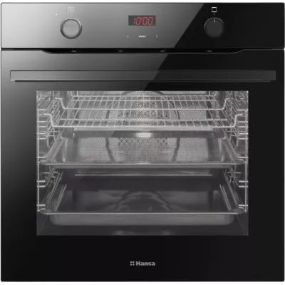 Духовка электр. Hansa, 60см, 77л, A, гриль, емаль легкого очищення, диспл., чорний