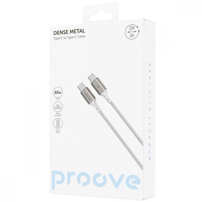 Кабель Proove Dense Metal Type-C to Type-C 60W (2m) (CCDM60002222) white Кабель Proove Dense Metal Type-C to Type-C 60W (2m) (CCDM60002222) white