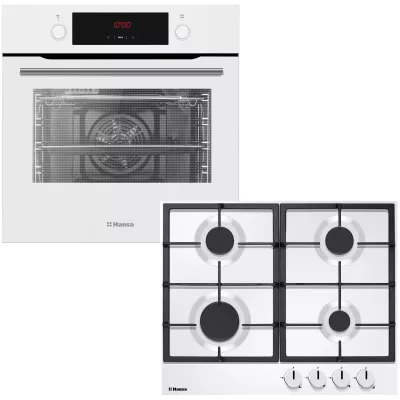 Комплект Hansa (духовка електрична + емальована газова поверхня), білий