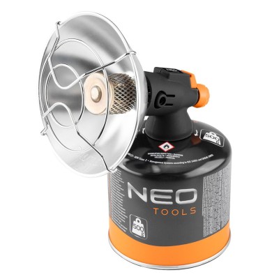 Обігрівач газовий туристичний Neo Tools, 92г/год, картриджний, регулятор, п'єзопідпал, чорний Обігрівач газовий туристичний Neo Tools, 92г/год, картриджний, регулятор, п'єзопідпал, чорний