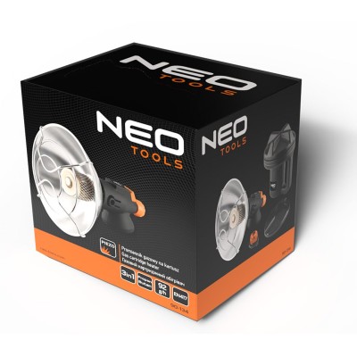 Обігрівач газовий туристичний Neo Tools, 92г/год, картриджний, регулятор, п'єзопідпал, чорний Обігрівач газовий туристичний Neo Tools, 92г/год, картриджний, регулятор, п'єзопідпал, чорний