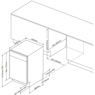 Посудомийна машина Hansa вбудована, 9компл., A++, 45см, білий