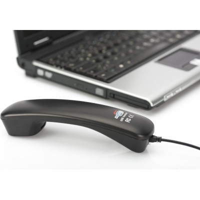 Телефонна слухавка DIGITUS USB A, кабель 1.8-1.9м Телефонна слухавка DIGITUS USB A, кабель 1.8-1.9м