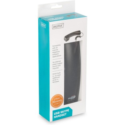 Телефонна слухавка DIGITUS USB A, кабель 1.8-1.9м Телефонна слухавка DIGITUS USB A, кабель 1.8-1.9м