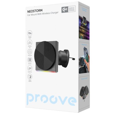 Автомобільний тримач з Бездротовим ЗП Proove Neostorm QI2 15W (WHNS15002003) gray Автомобільний тримач з Бездротовим ЗП Proove Neostorm QI2 15W (WHNS15002003) gray
