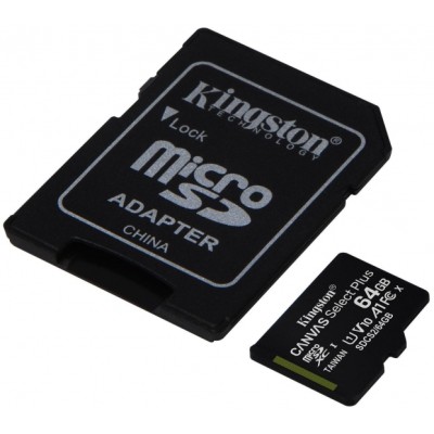 Картка пам*ятi MicroSDXC 64Gb Kingston Canvas Select Plus Class 10 UHS-1 А1 (с адаптером) (SDCS2/64GB)