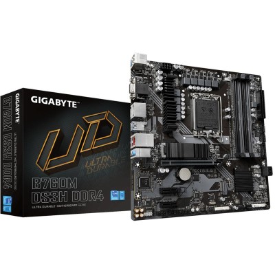 Материнська плата GIGABYTE B760M_DS3H_DDR4 s1700 B760 2xDDR4 HDMI DP mATX Материнська плата GIGABYTE B760M_DS3H_DDR4 s1700 B760 2xDDR4 HDMI DP mATX