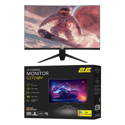 Монітор 2E GAMING 27" G2725BV HDMI, DP, VA, 2560x1440, 180Hz, 1ms, CURVED, FreeSync Монітор 2E GAMING 27" G2725BV HDMI, DP, VA, 2560x1440, 180Hz, 1ms, CURVED, FreeSync