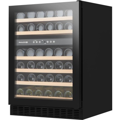 Холодильник Philco для вина, 81.3 х 59.5 х 57, холод.відд.-135л, зон - 2, бут-46, диспл, підсвітка, чорний (PW462GDB)