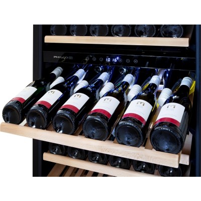 Холодильник Philco для вина, 81.3 х 59.5 х 57, холод.відд.-135л, зон - 2, бут-46, диспл, підсвітка, чорний (PW462GDB)