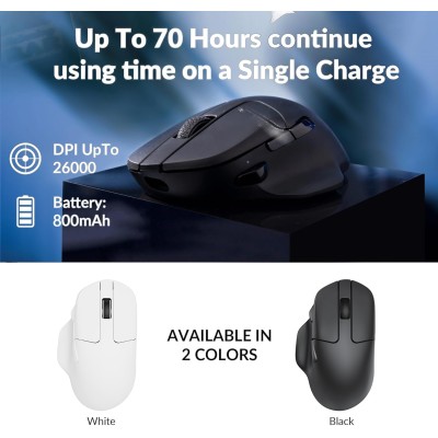 Миша Keychron M7 BT/WL/USB-A/USB-C, чорний (M7-A1)