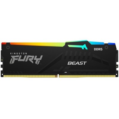 Оперативна пам'ять Kingston DDR5 16GB 5200 FURY Beast RGB (KF552C40BBA-16)