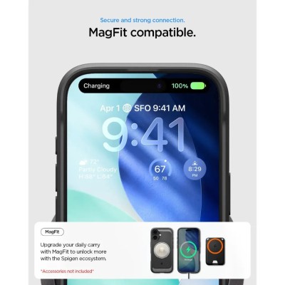 Чохол Spigen для iPhone 17, Rugged Armor MagFit, Matte Black