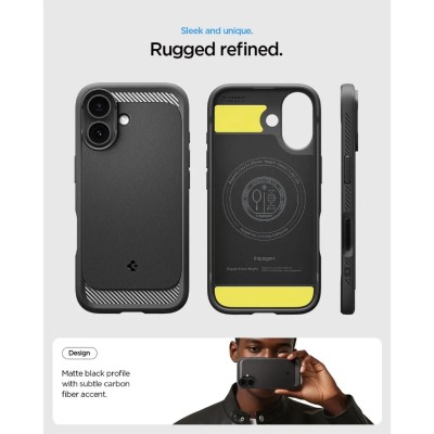 Чохол Spigen для iPhone 17, Rugged Armor MagFit, Matte Black