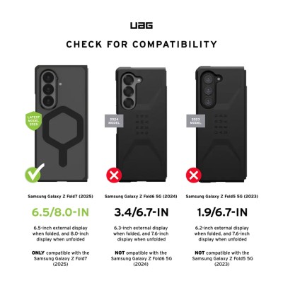 Чохол UAG для Samsung Galaxy Z Fold 7, Mouve with Magnet, Ice