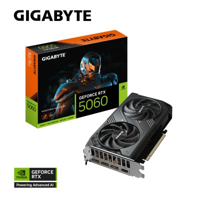 Відеокарта GIGABYTE GeForce RTX 5060 8GB GDDR7 WINDFORCE 2 OC MAX Відеокарта GIGABYTE GeForce RTX 5060 8GB GDDR7 WINDFORCE 2 OC MAX