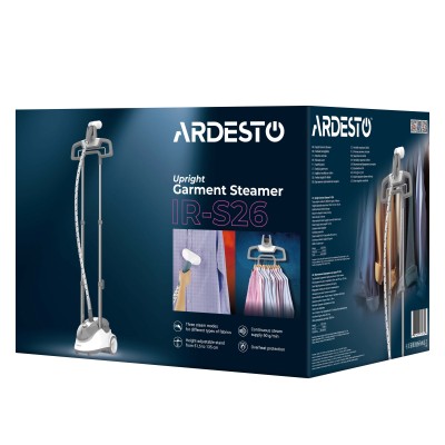 Відпарювач Ardesto вертикальний IR-S26, 1800Вт, 2600мл, вішалка, нерж. сталь, білий+сірий