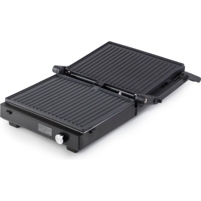 Гриль Gorenje прижимний 2100Вт, темп. режимів-7, з`ємні пластини, розкриття на 180°, метал, чорний