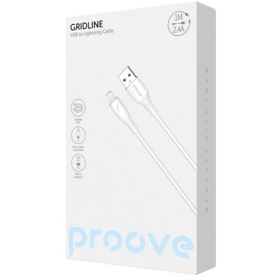 Кабель Proove GridLine USB to Lightning 2.4A (1m) (CCGL12001101) black