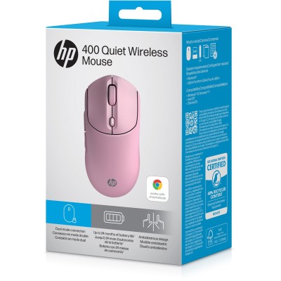 Миша HP 400 Quiet, WL/BT, рожевий