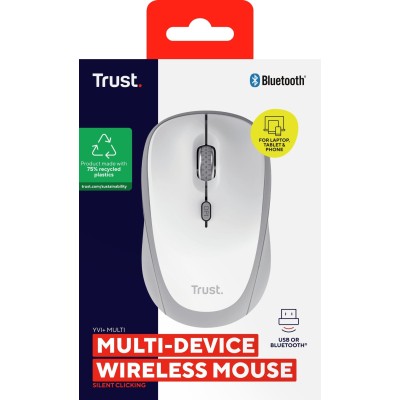 Миша Trust Yvi+ Compact Multi-Device, WL/BT/USB-A, білий